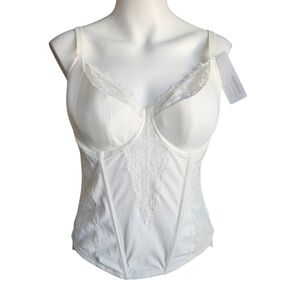Modern Movement off-white ivory corset bustier with lace accent 38C NWT